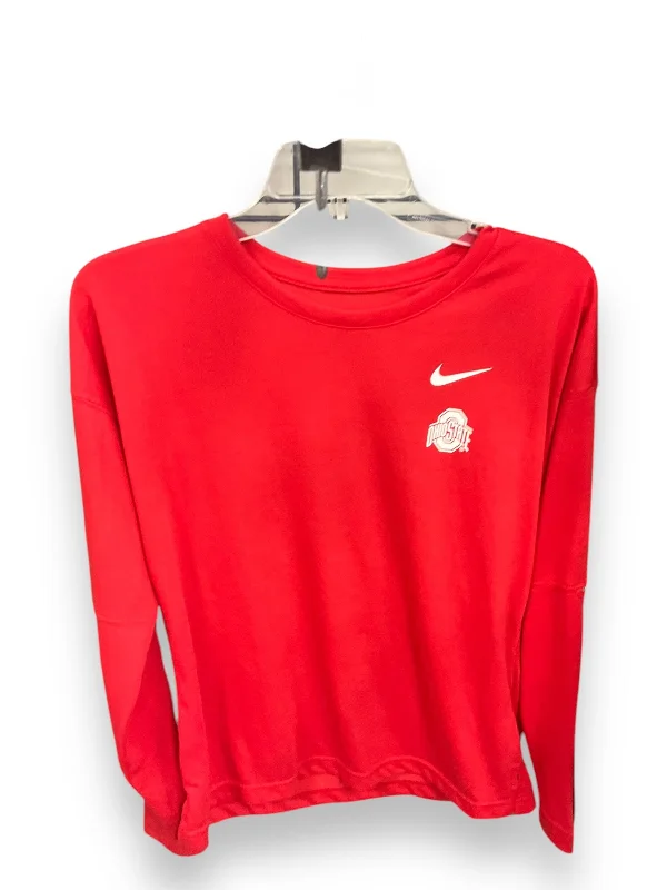 Top Long Sleeve By Nike Apparel In Red, Size: M