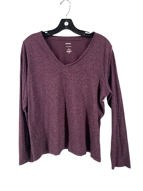 Top Long Sleeve By Sonoma In Purple, Size: L