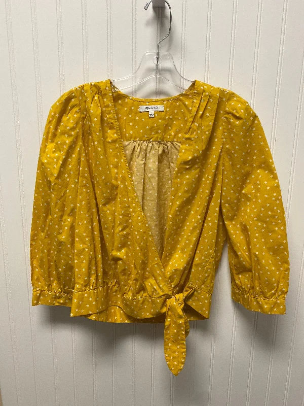 Top Long Sleeve By Madewell In Yellow, Size: S