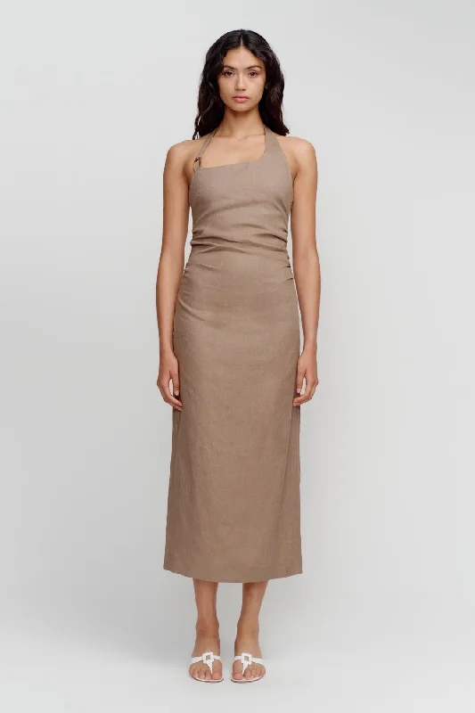 Anastasia Midi Dress - Porcini