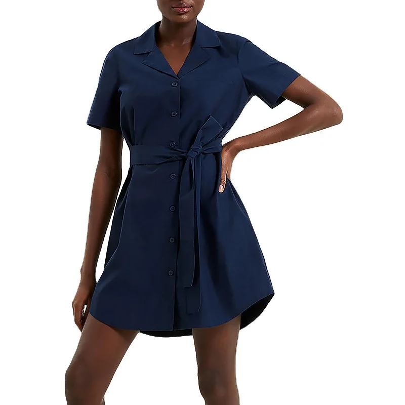 French Connection Womens Alania Collared Mini Shirtdress