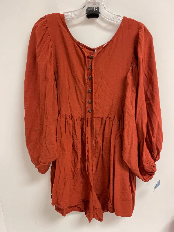 Top Long Sleeve By Clothes Mentor In Orange, Size: 2x