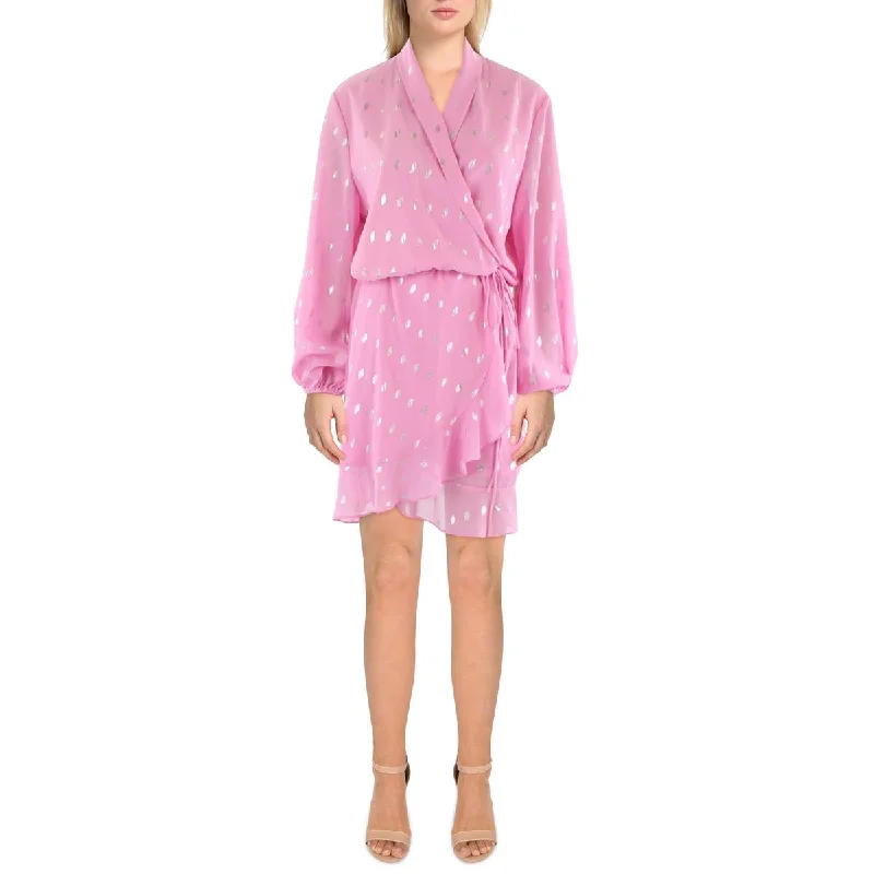 Beulah Womens Party Mini Wrap Dress