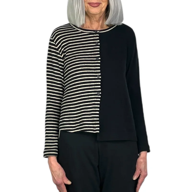 STRIPE/SOLID POLPA CARDIGAN