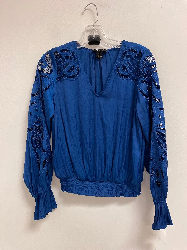 Top Long Sleeve By Rachel Zoe In Blue, Size: M