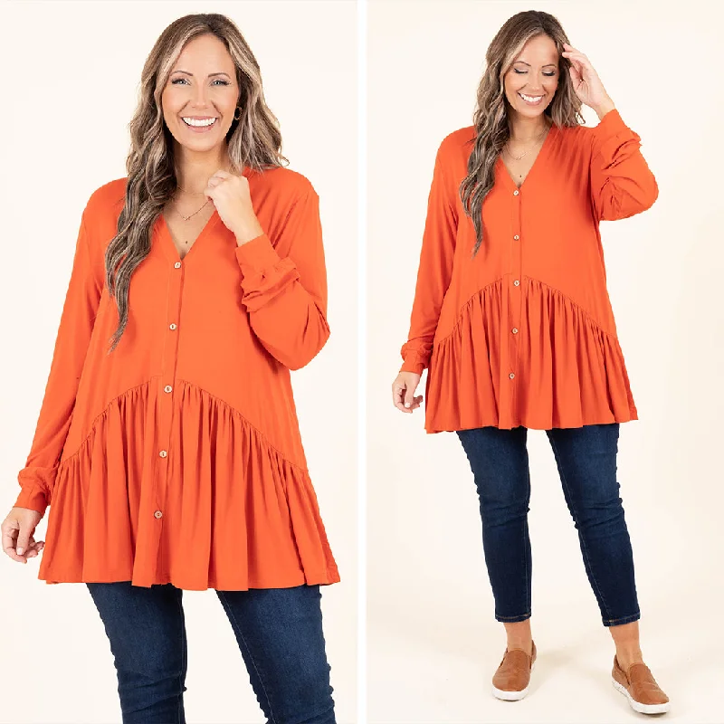 All The Emotions Tunic, Rust