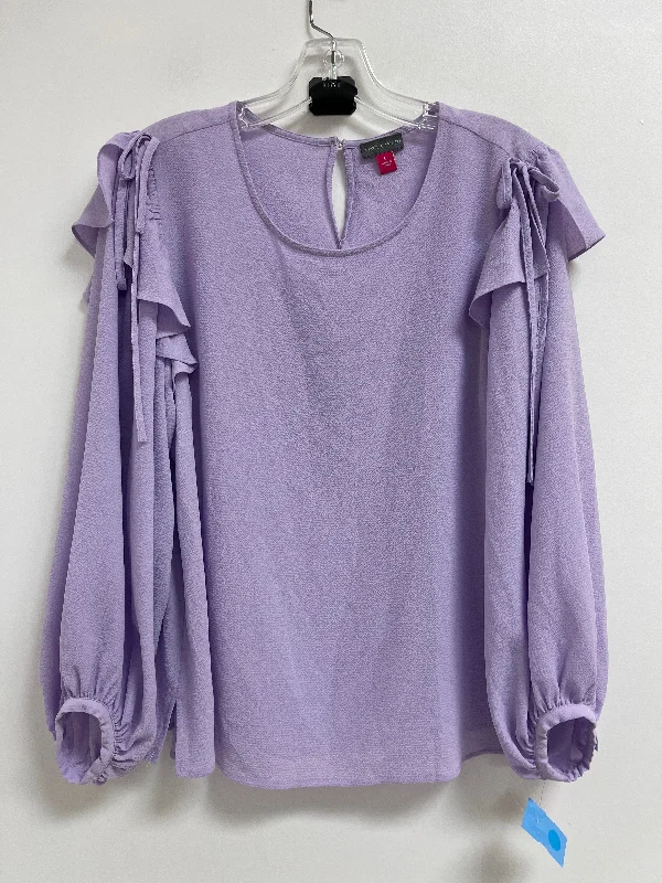 Top Long Sleeve By Vince Camuto In Purple, Size: L