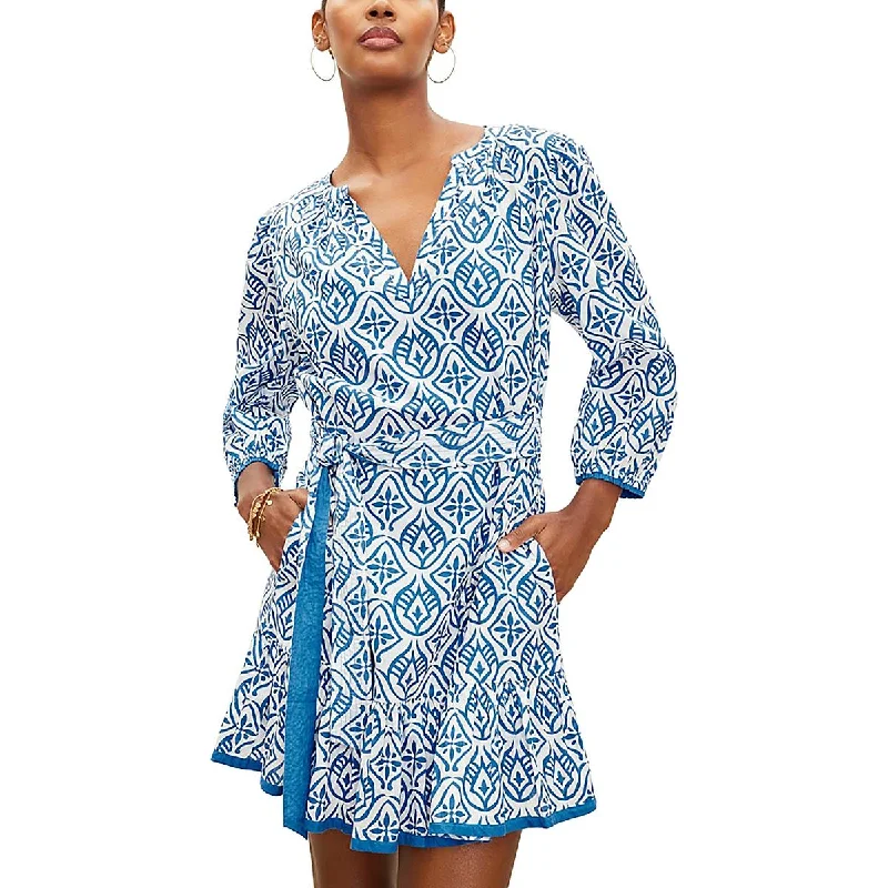 VELVET BY GRAHAM & SPENCER Womens Printed Boho Mini Dress