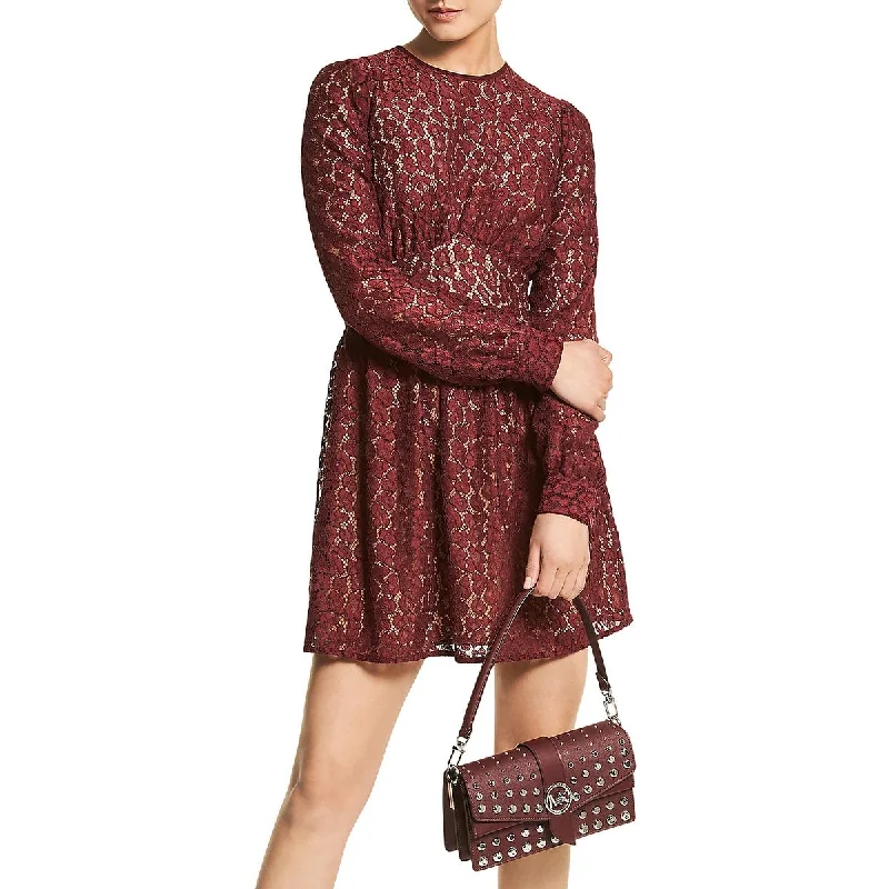 MICHAEL Michael Kors Womens Lace Mini Fit & Flare Dress