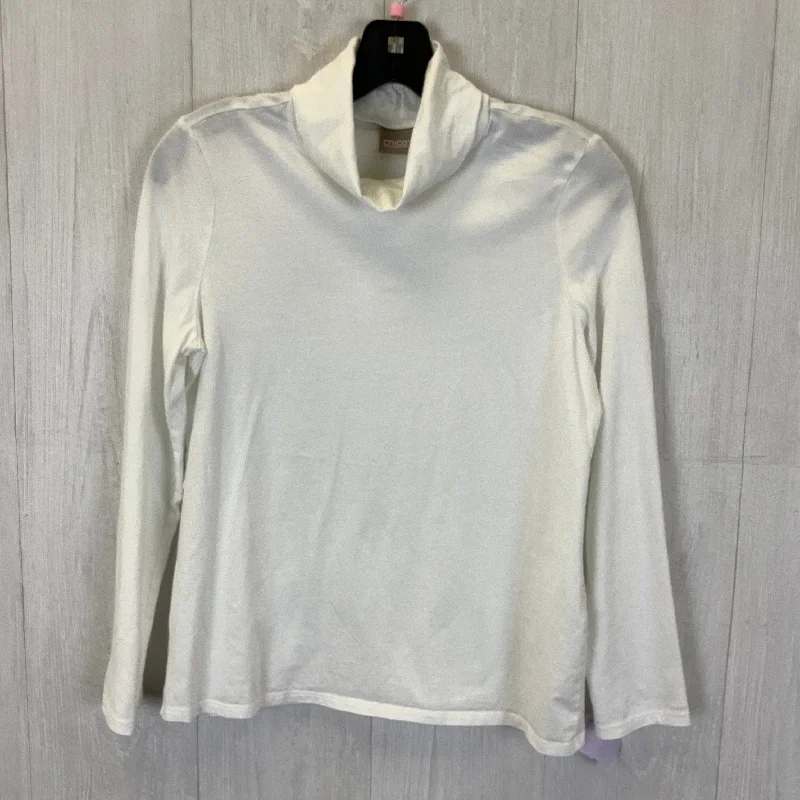 Top Long Sleeve Basic By Chicos In White, Size: S