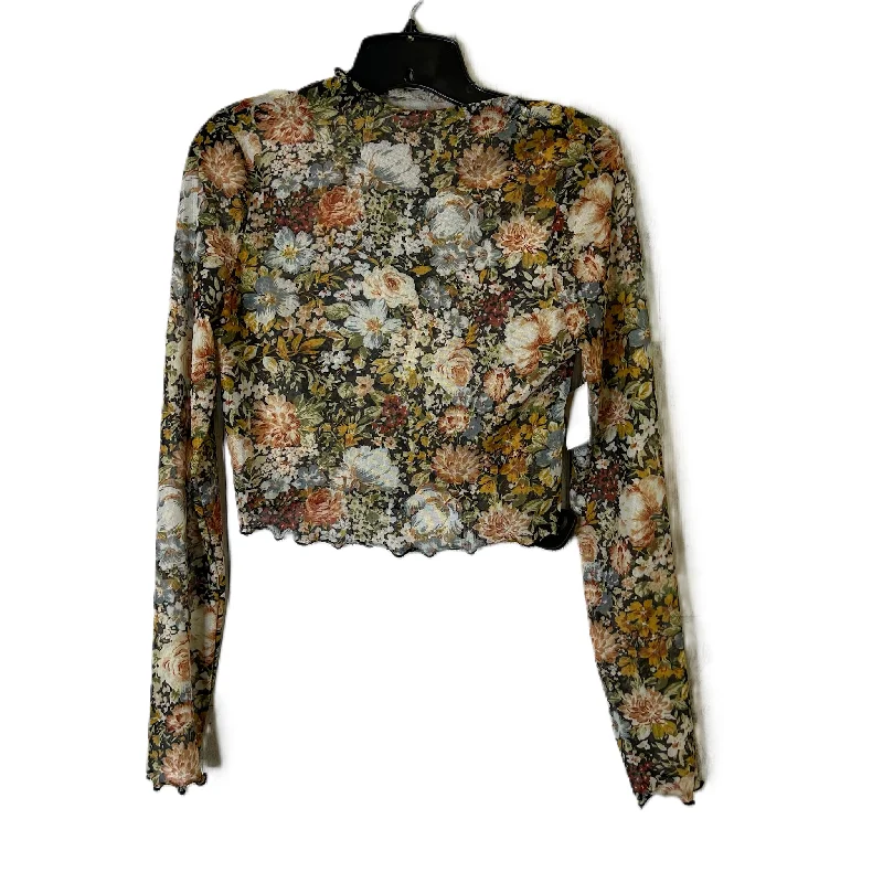 Top Long Sleeve By Shein In Floral Print, Size: M