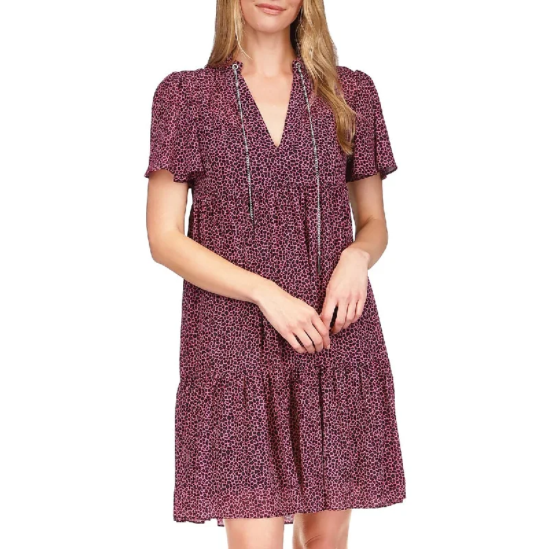 KORS Michael Kors Womens Chain Trim Mini Babydoll Dress