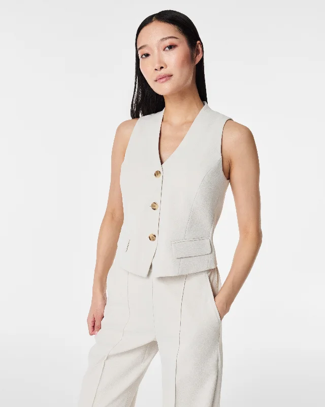 SPANX® Carefree Crepe Vest Top with No-Show Coverage