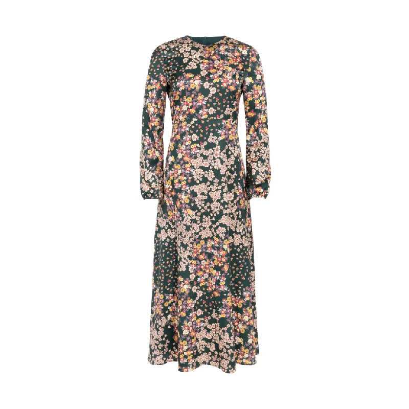 Silk Floral Midi Dress