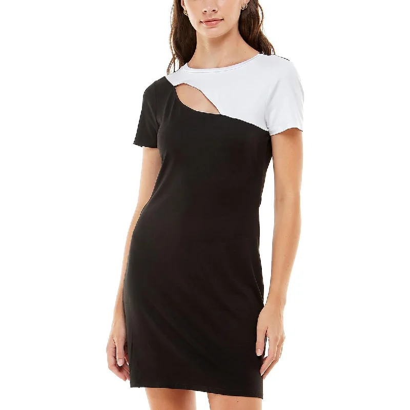 Ultra Flirt Womens Juniors Cut-Out Mini Bodycon Dress