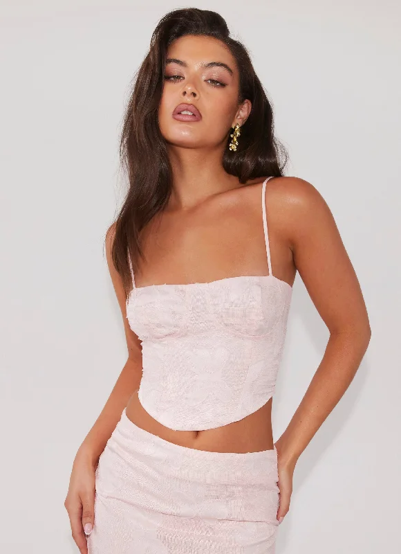 Best Love Lace Up Top - Pink Petal