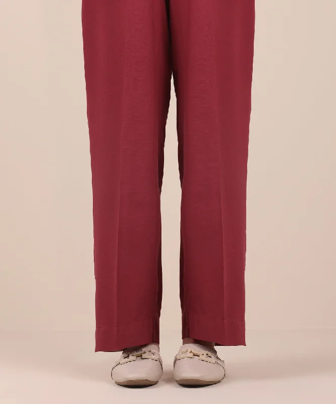 Raw Silk Straight Pants