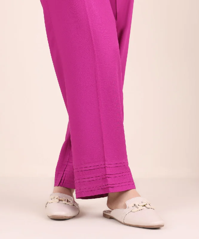 Solid Linen Straight Pants