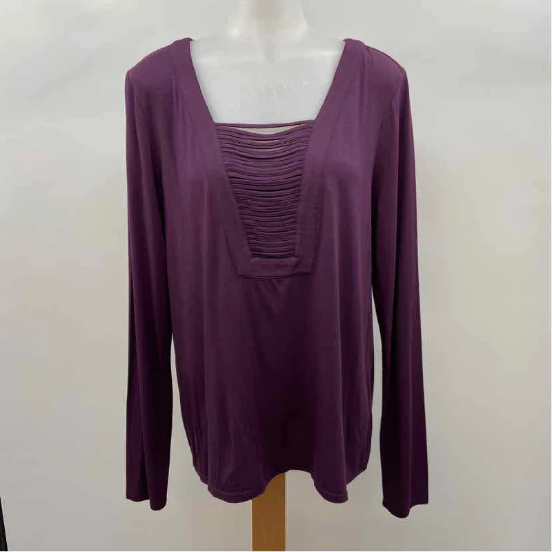 Ella Moss Women's Size L Purple Solid Long Sleeve Shirt