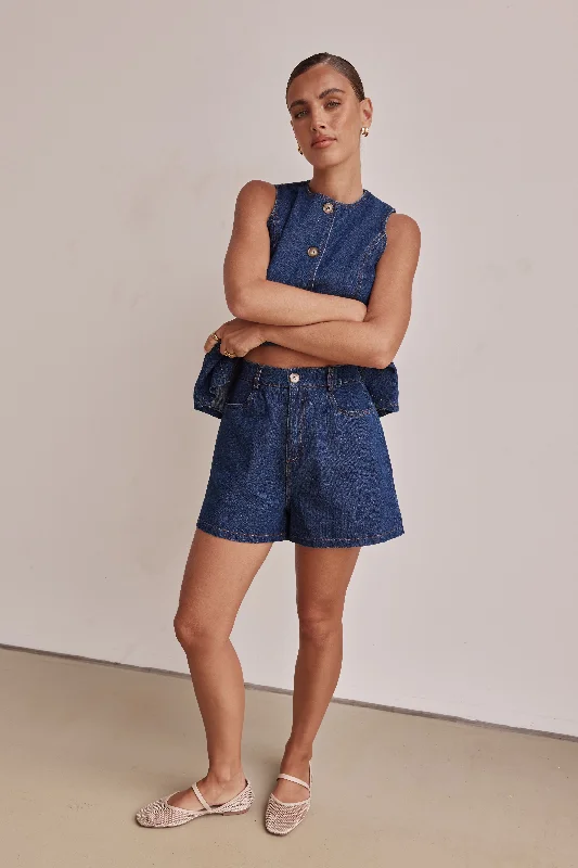 Jules Denim Shorts (Blue)