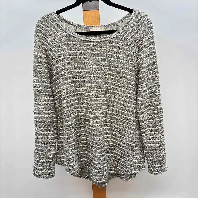 altar'd state Women's Size S Gray Stripe Sweater