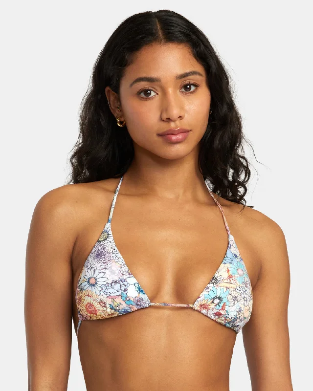 Sage Halter Triangle Bikini Top - Multi