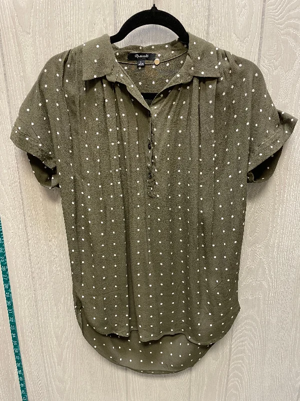 Blouse Short Sleeve By Madewell In Polkadot Pattern, Size: Xs