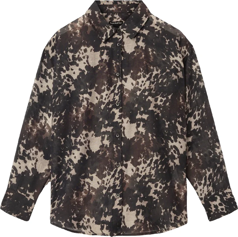 Printed Sheer Shirt - Women's|-|Chemise diaphane imprimée - Femme