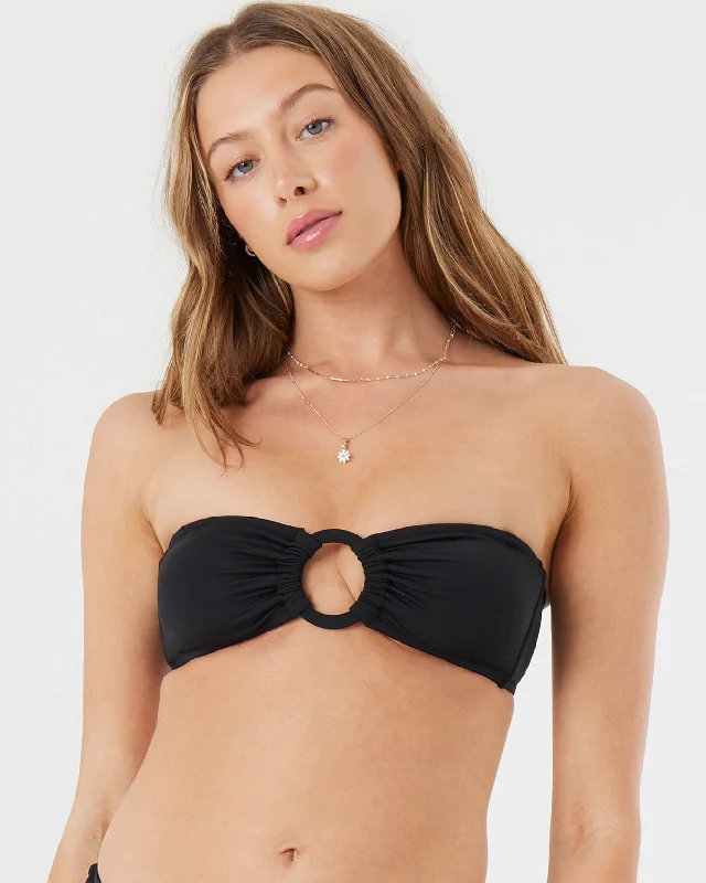 Bandeau Ring Convertible Bikini Top - Anthracite