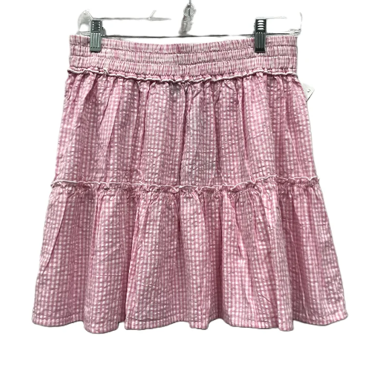 Pink & White Skirt Mini & Short By Cme, Size: L