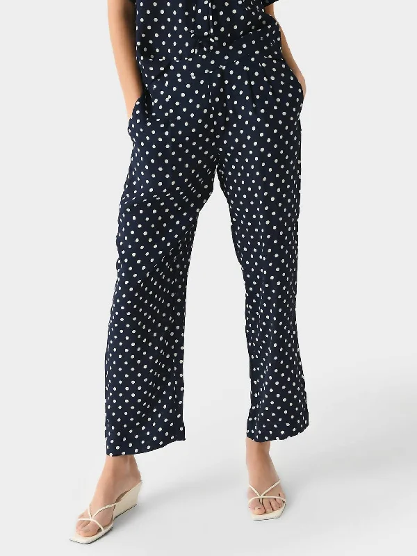 Leigh Pant In Navy Polka Dot