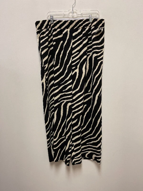 Pants Wide Leg By H&m In Black & Cream, Size: Xl