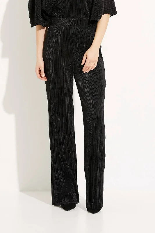 Wide Leg Knit Pants In Black