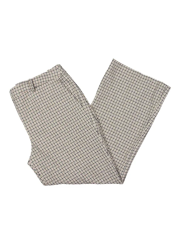 Womens Houndstooth Cropped Dress Pants