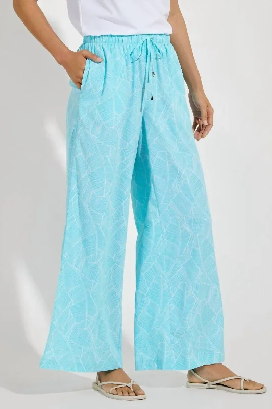 Women's Petra Wide Leg Pants Upf 50+ In Aqua