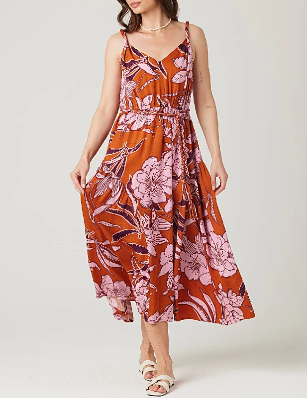 Aura Pink + Umber Floral Dress