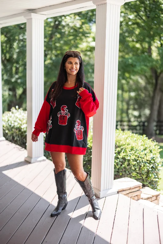 Sequin Uniform Black Gameday Sweatshirt