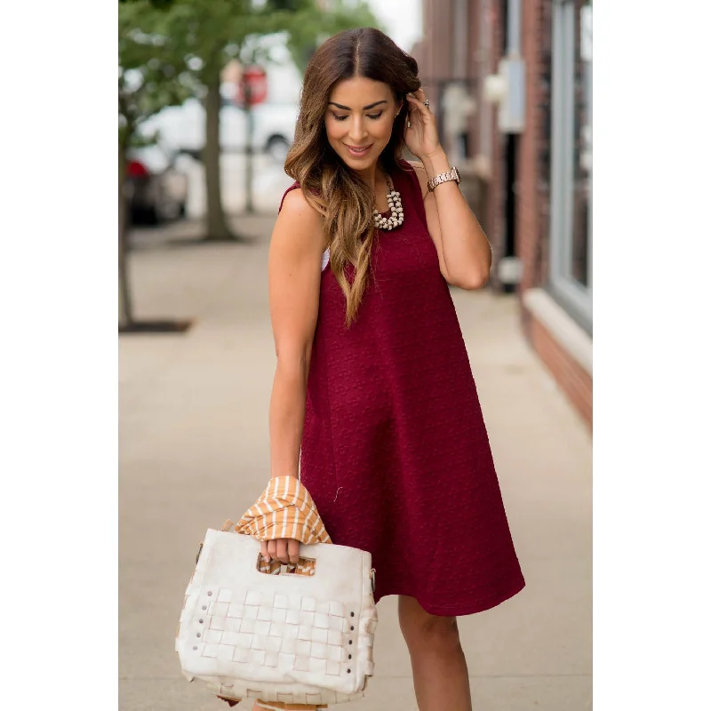 Sleeveless Textured Swing Dress