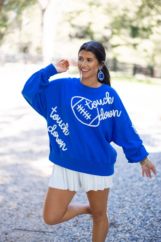 Touchdown Obsessed Blue Football Sweatshirt