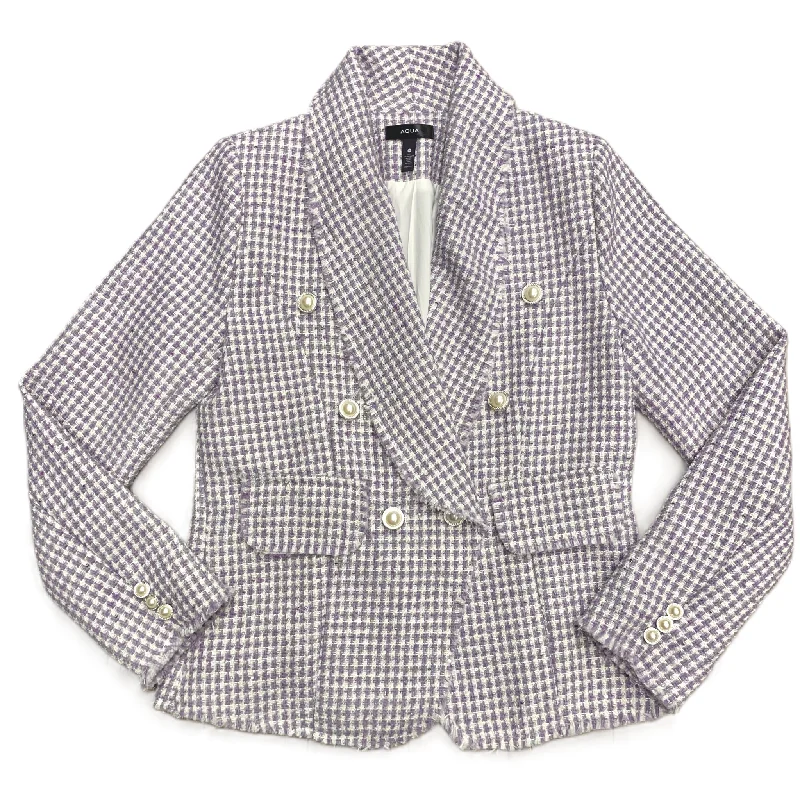 Blazer By Aqua In Purple & White, Size: M