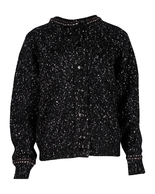 Chanel Buttoned Cardigan in Black Wool