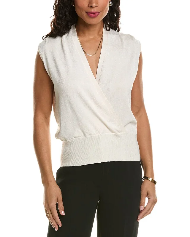 Elie Tahari Faux Wrap Sweater