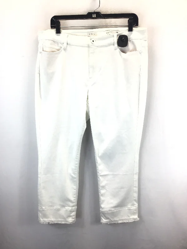 Jeans Cropped By J. Jill In White Denim, Size: 14