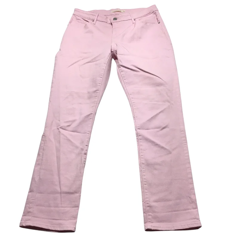 Jeans Skinny By Levis In Pink Denim, Size: 14