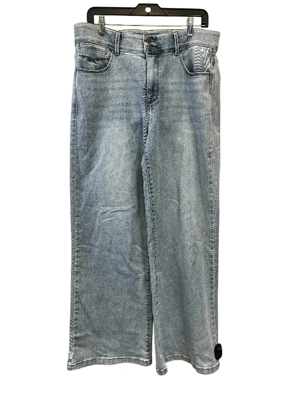 Jeans Wide Leg By Curve Appeal In Blue Denim, Size: 14