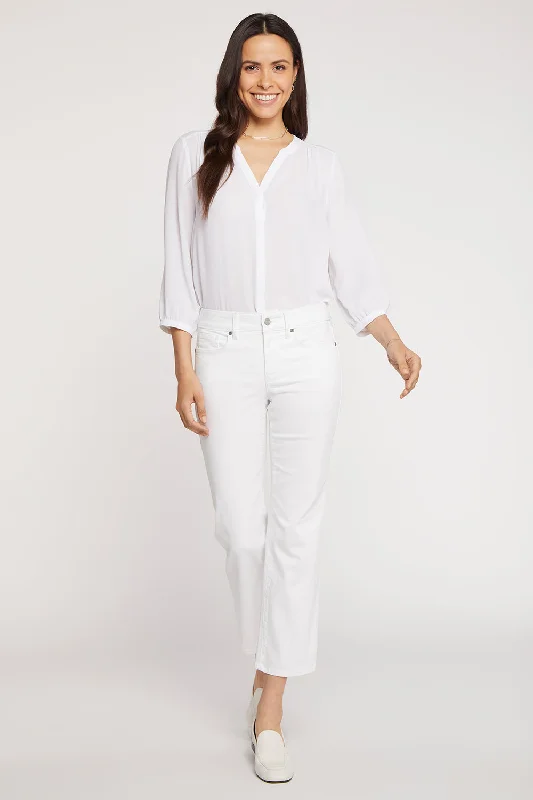 Marilyn Straight Ankle Jeans In Petite - Optic White