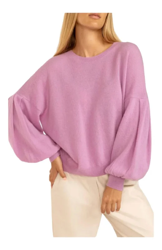 Mimi Puff Balloon Sweater In Mauve