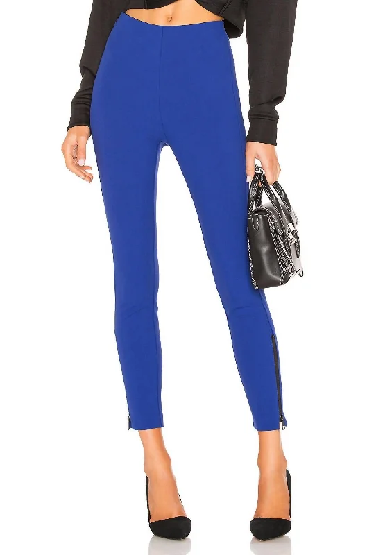 Simone Slim Stretch Ankle Zip Pants In Blue