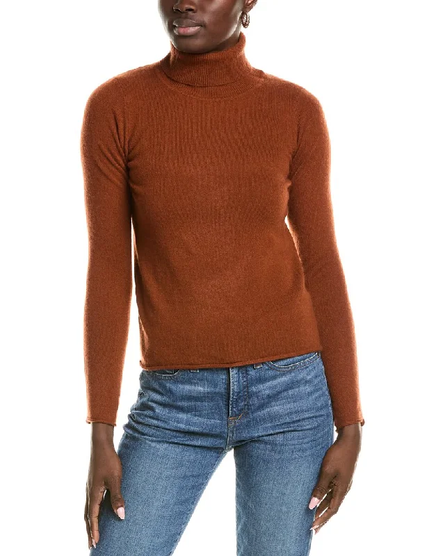 sofiacashmere Roll Cuff & Hem Turtleneck Sweater