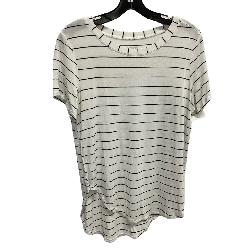 Top Short Sleeve Basic By Halogen In Striped Pattern, Size: M